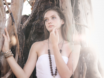 Ethiopian Coptic Cross w/ large Wood Beads